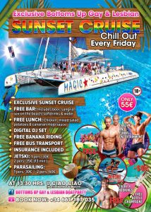 Bottoms Up Gay Boat Party Flyer May 2023
